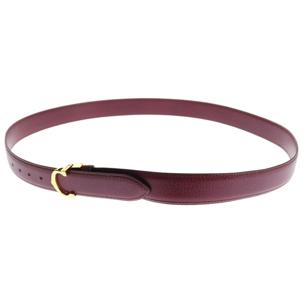 Cartier(カルティエ) ベルト ワインレッド レザー ゴールド金具 110 43'