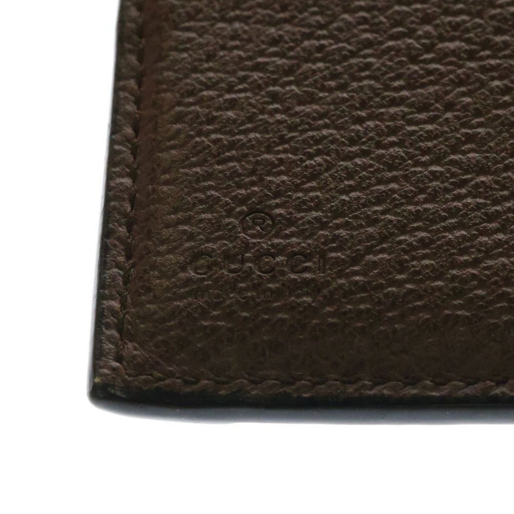 GUCCI(グッチ) オフィディア GG フレンチフラップウォレットウェブ マーモント コンパクトウォレット 三つ折り財布 ブラウン×ベージュ 523173