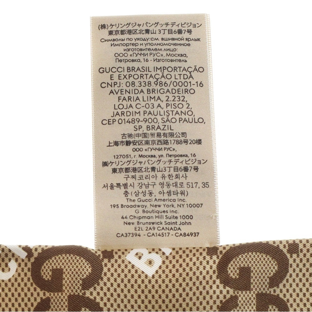 GUCCI(グッチ) グッチ×バレンシアガ ザ ハッカー プロジェクト マキシGG プリント シルク ネックボウ スカーフ シルク ベージュ 676777