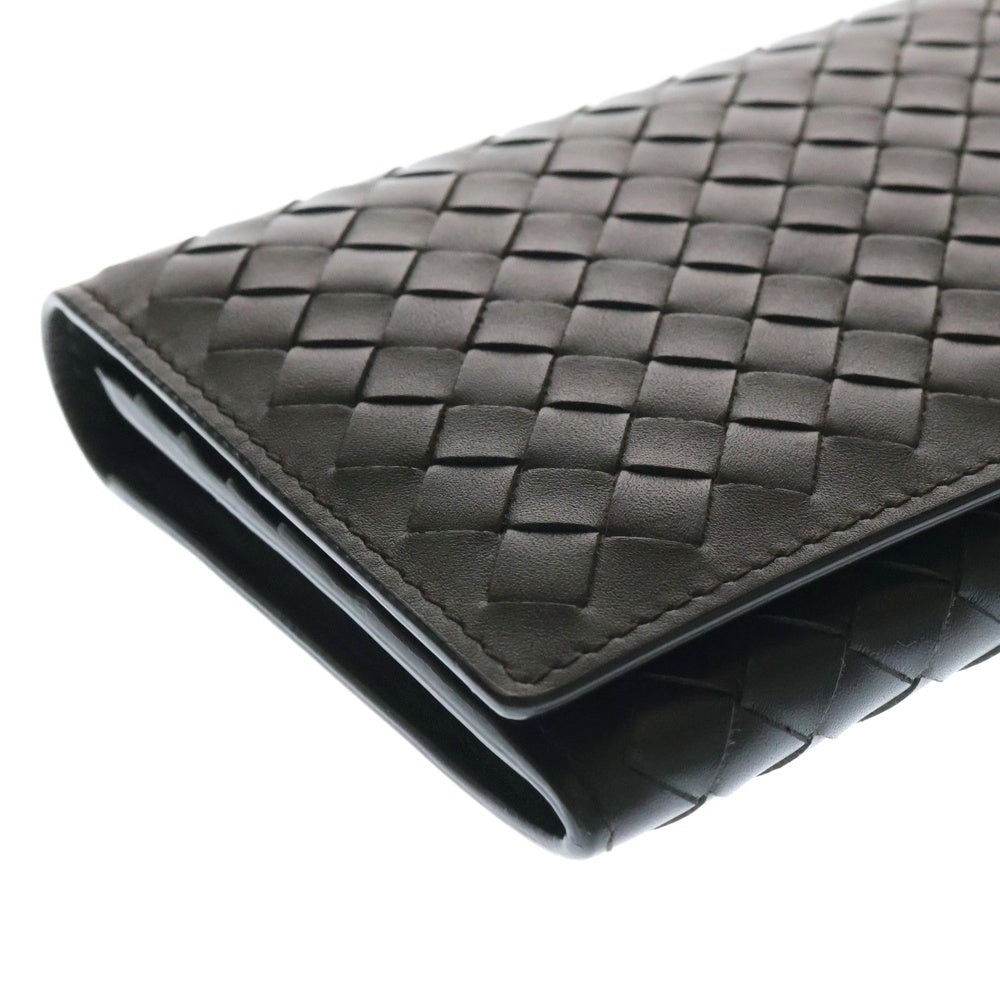 BOTTEGA VENETA(ボッテガヴェネタ) イントレチャート レザー ロングウォレット 長財布 ブラウン