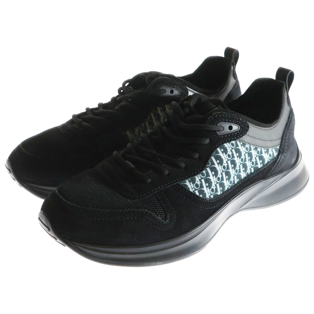 Christian Dior(クリスチャンディオール) B25 RUNNER ランナー オブリーク トロッター柄 切り替え スウェードレザー ローカットスニーカー シューズ ブラック 3SN283YUH90043