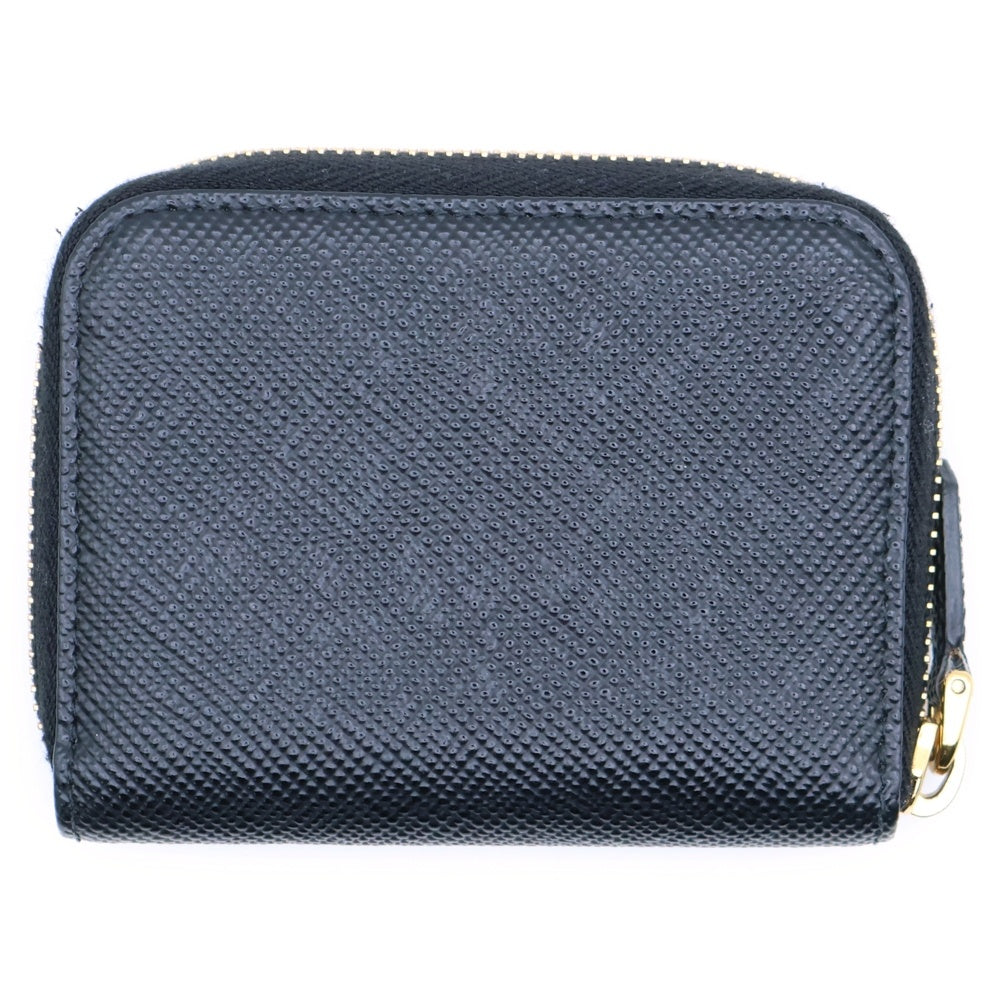 PRADA(プラダ) ロゴ コインケース ウォレット 財布 ブラック ゴールド金具 サフィアーノ レザー 1MM268
