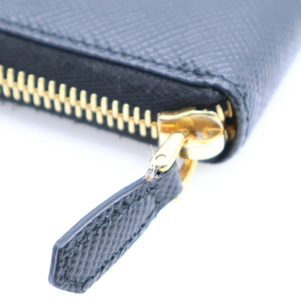 PRADA(プラダ) ロゴ コインケース ウォレット 財布 ブラック ゴールド金具 サフィアーノ レザー 1MM268