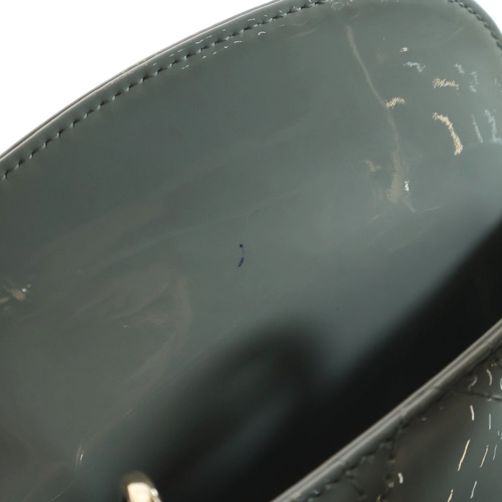 Christian Dior(クリスチャンディオール) レディディオール ミニ グレー パテント 2WAY ハンドバッグ ショルダーバッグ ゴールド金具