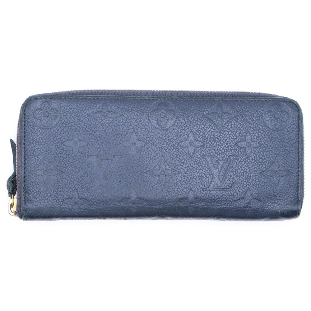 LOUIS VUITTON(ルイヴィトン) モノグラム ポルトフォイユ・クレマンス 長財布 ロングウォレット カードケース ゴールド金具 ネイビー レザー M60171