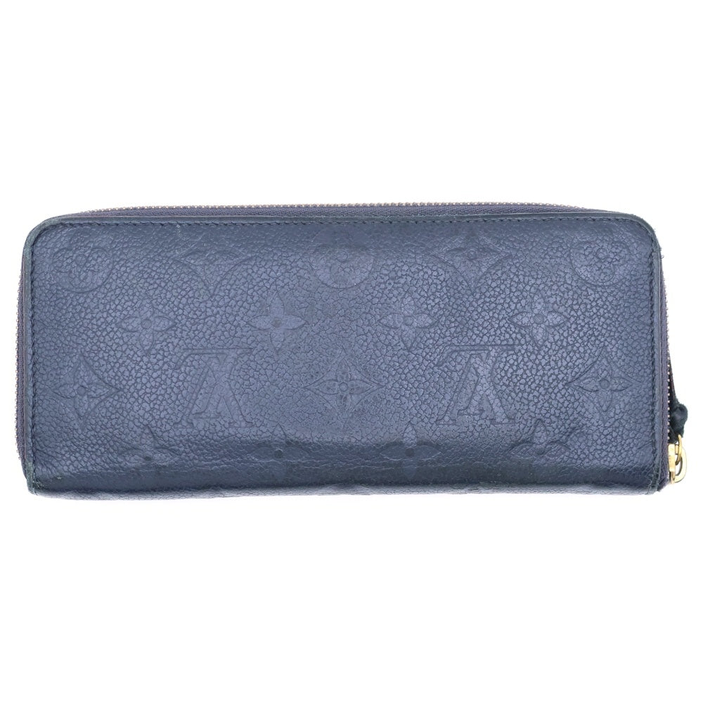 LOUIS VUITTON(ルイヴィトン) モノグラム ポルトフォイユ・クレマンス 長財布 ロングウォレット カードケース ゴールド金具 ネイビー レザー M60171