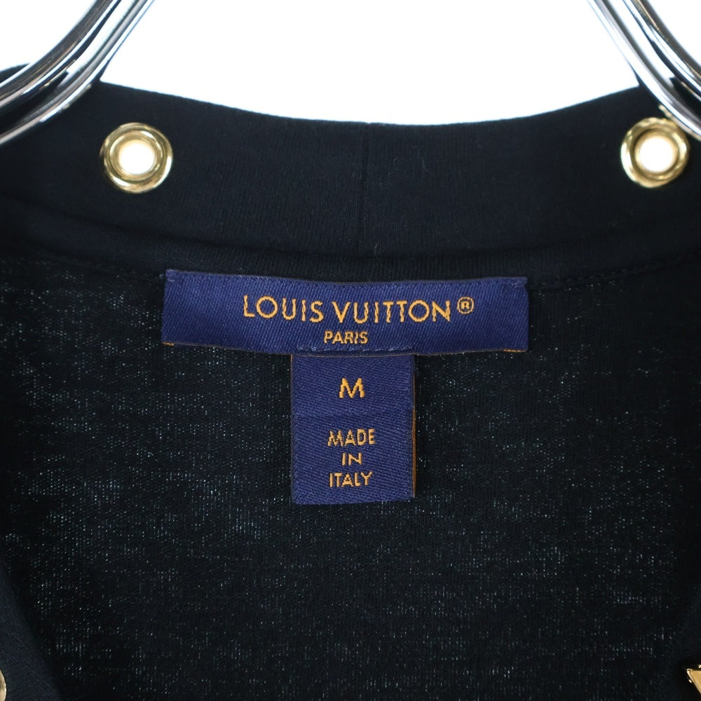 LOUIS VUITTON(ルイヴィトン) 19SS モノグラム アイレット サイドストラップ ベルトデザイン クルーネック 半袖Tシャツ カットソー ブラック RW191W JG2 FGTS03