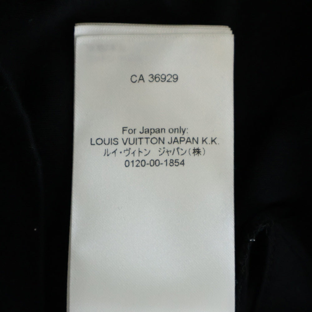 LOUIS VUITTON(ルイヴィトン) 19SS モノグラム アイレット サイドストラップ ベルトデザイン クルーネック 半袖Tシャツ カットソー ブラック RW191W JG2 FGTS03