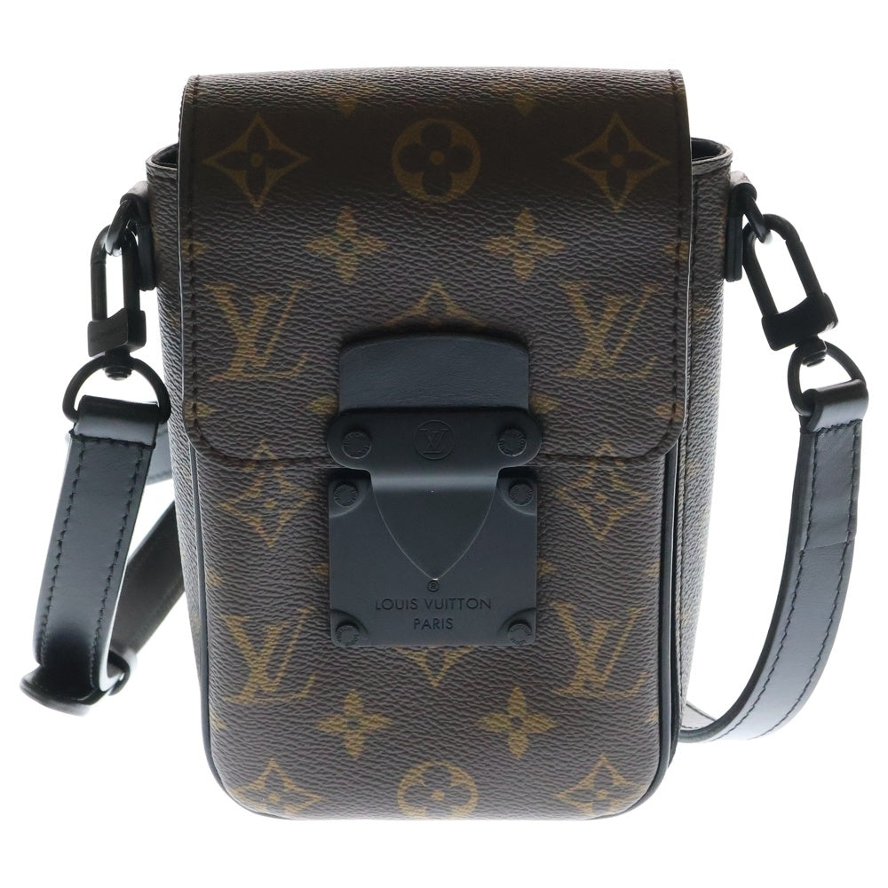 LOUIS VUITTON(ルイヴィトン) モノグラムマカサー Sロック ヴェルティカル ウェアラブルウォレット ショルダーバッグ ミニバッグ ブラウン PVC ブラック金具 M81522