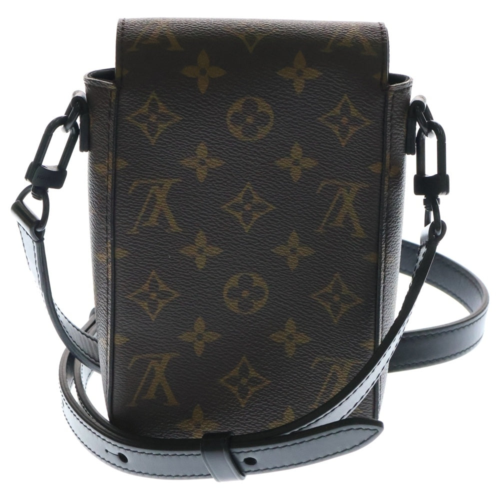 LOUIS VUITTON(ルイヴィトン) モノグラムマカサー Sロック ヴェルティカル ウェアラブルウォレット ショルダーバッグ ミニバッグ ブラウン PVC ブラック金具 M81522