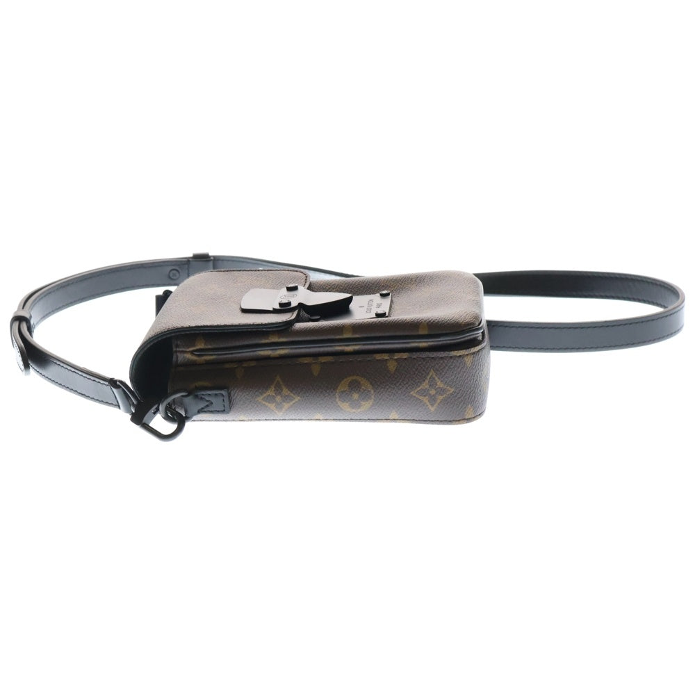 LOUIS VUITTON(ルイヴィトン) モノグラムマカサー Sロック ヴェルティカル ウェアラブルウォレット ショルダーバッグ ミニバッグ ブラウン PVC ブラック金具 M81522