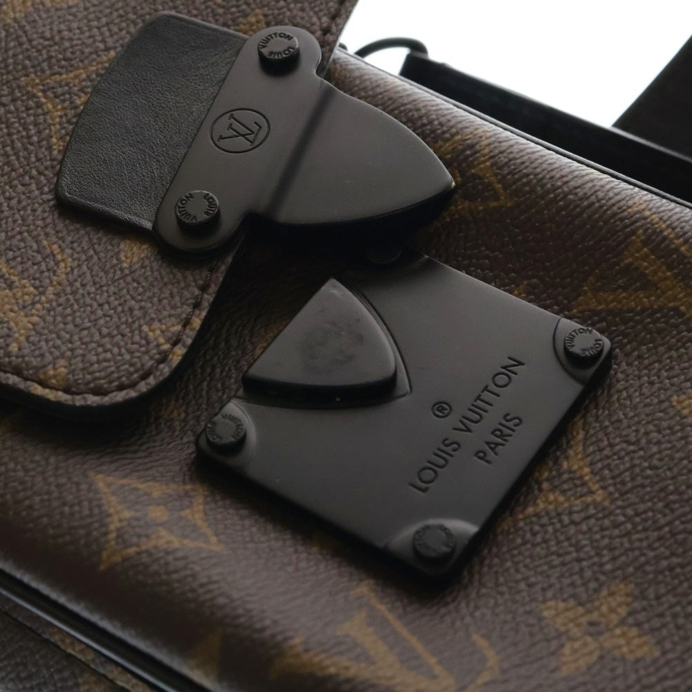 LOUIS VUITTON(ルイヴィトン) モノグラムマカサー Sロック ヴェルティカル ウェアラブルウォレット ショルダーバッグ ミニバッグ ブラウン PVC ブラック金具 M81522