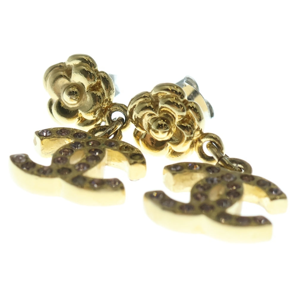 CHANEL(シャネル) カメリア ココマーク ピアス イヤーアクセサリー ゴールド×ピンク 02P