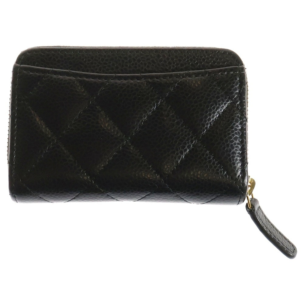 CHANEL(シャネル) マトラッセ クラシック ココマーク キャビアスキン レザー コインパース ケース 小銭入れ ゴールド金具 ブラック AP0216