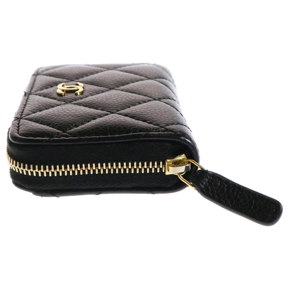 CHANEL(シャネル) マトラッセ クラシック ココマーク キャビアスキン レザー コインパース ケース 小銭入れ ゴールド金具 ブラック AP0216