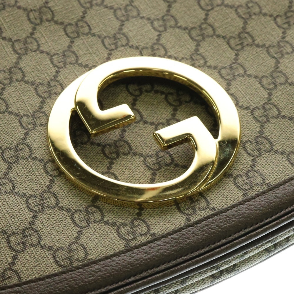 GUCCI(グッチ) GGスプリーム 2WAYバッグ ショルダーバッグ トップハンドルバッグ ベージュ×ブラウン シルバー金具 レザー×PVC 721172