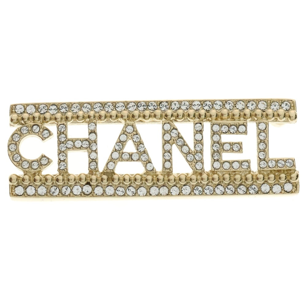 CHANEL(シャネル) ココマーク ロゴ ラインストーンブローチ ゴールド F23A