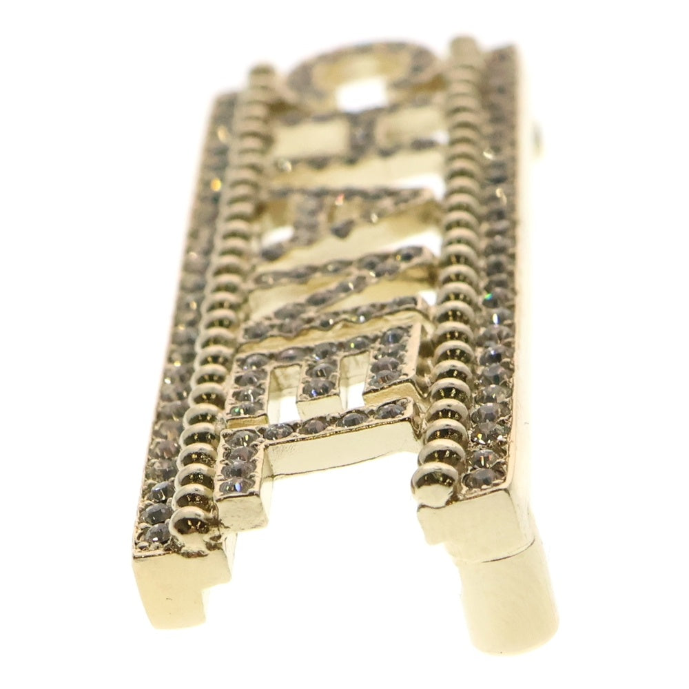 CHANEL(シャネル) ココマーク ロゴ ラインストーンブローチ ゴールド F23A