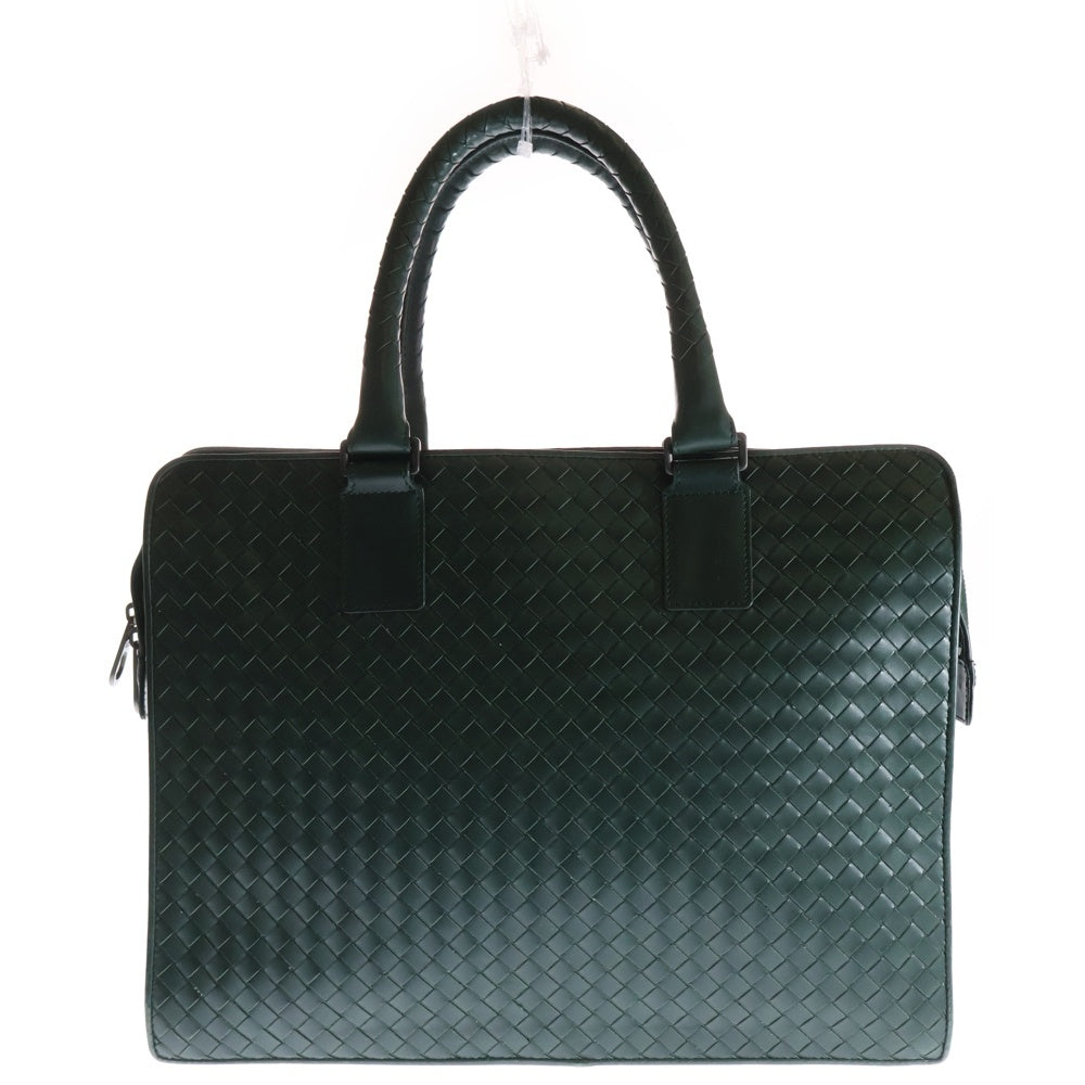BOTTEGA VENETA(ボッテガヴェネタ) イントレチャート レザー ハンド ブリーフケース ビジネスバッグ グリーン