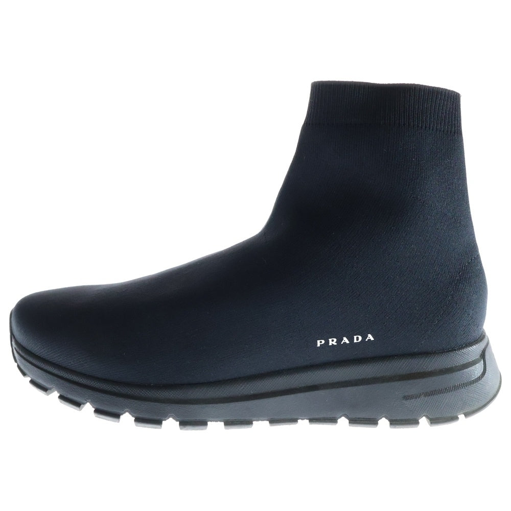 PRADA(プラダ) ロゴハイカットソックススニーカー ブラック 8 1/2