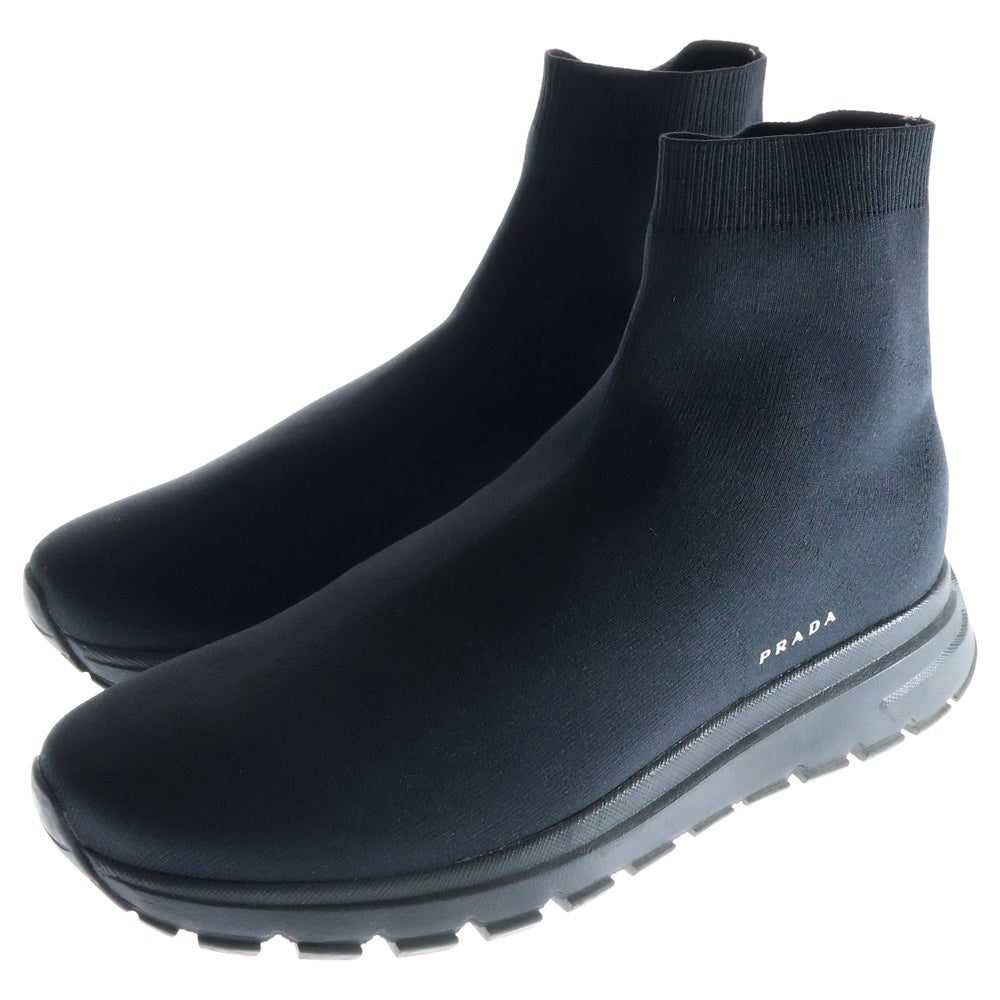 PRADA(プラダ) ロゴハイカットソックススニーカー ブラック 8 1/2