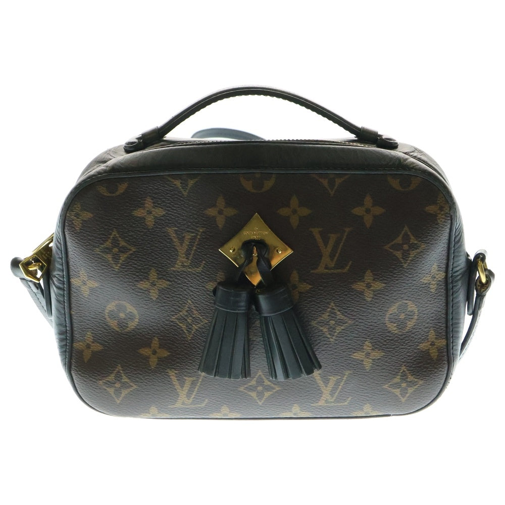 LOUIS VUITTON(ルイヴィトン) モノグラムキャンバス サントンジュ ショルダーバッグ ブラック×ブラウン ノワール ゴールド金具 PVC×レザー M43555