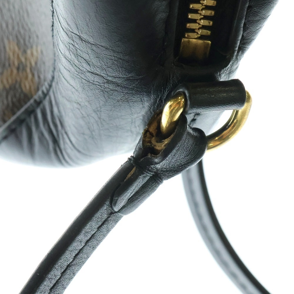 LOUIS VUITTON(ルイヴィトン) モノグラムキャンバス サントンジュ ショルダーバッグ ブラック×ブラウン ノワール ゴールド金具 PVC×レザー M43555