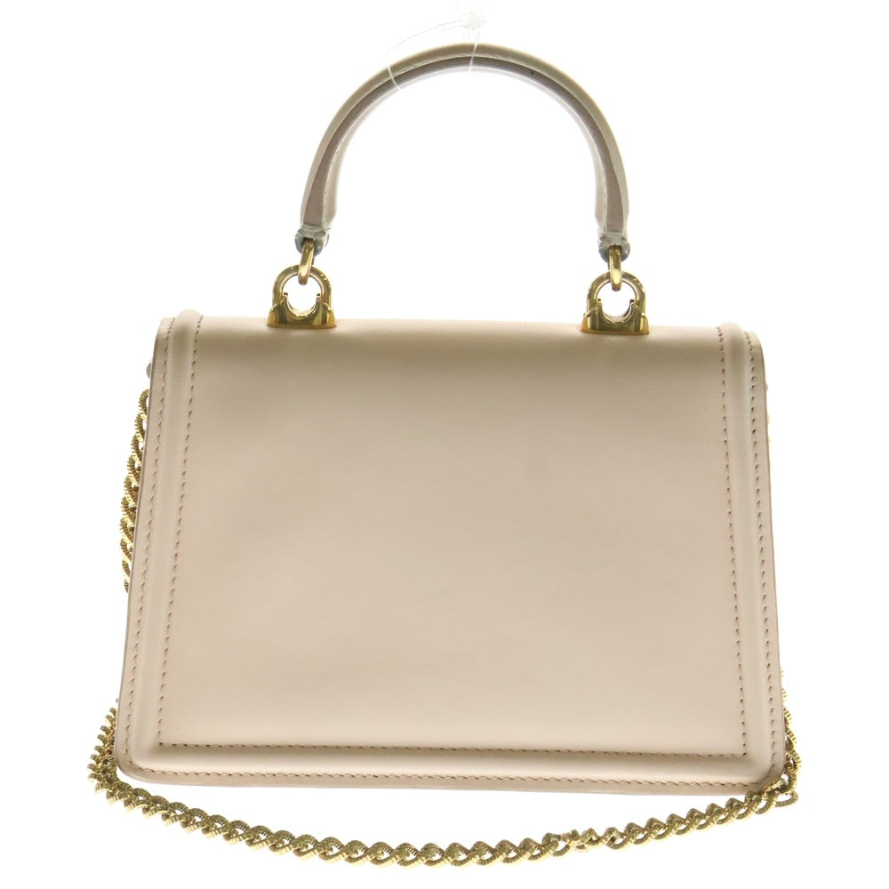 DOLCE & GABBANA(ドルチェアンドガッバーナ) SMALL DEVOTION スモール ディボーション ハートロゴプレート 2WAY ハンド チェーンショルダーバッグ ゴールド金具 ピンク