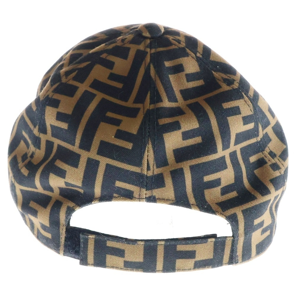 FENDI(フェンディ) ズッカ柄 ベースボールキャップ 帽子 ブラウン×ブラック ポリエステル FXQ768