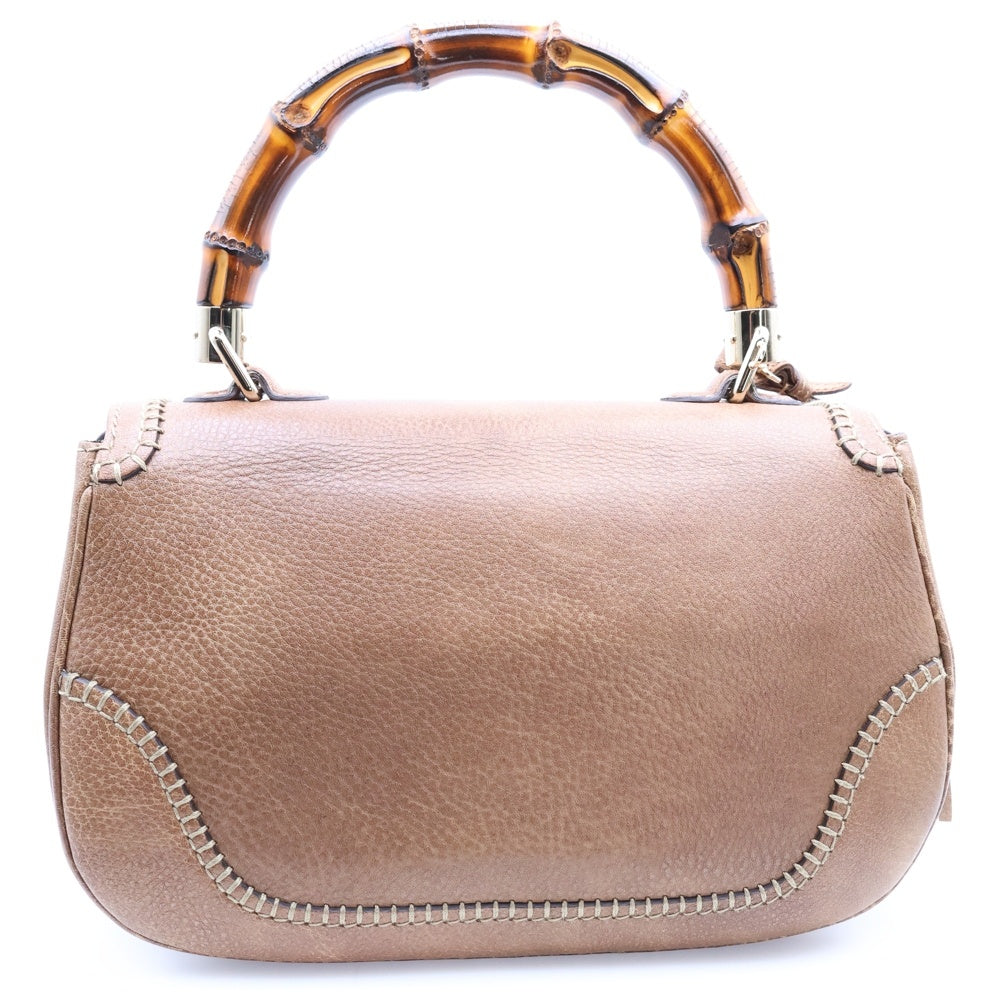 GUCCI(グッチ) バンブー ターンロック ハンドバッグ ショルダーバッグ ブラウン レザー 224964