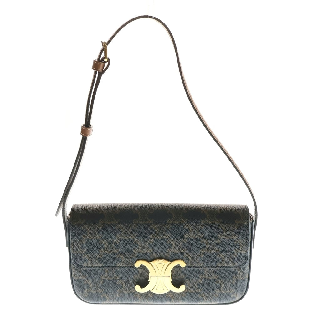 CELINE(セリーヌ) トリオンフ クロード マカダム柄 レザーワンショルダーバッグ ハンドバッグ ブラウン レディース 194142CUZ.04LU