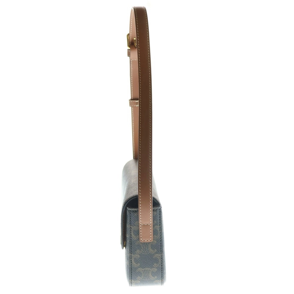 CELINE(セリーヌ) トリオンフ クロード マカダム柄 レザーワンショルダーバッグ ハンドバッグ ブラウン レディース 194142CUZ.04LU