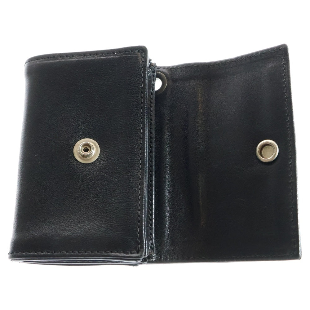 CHROME HEARTS(クロムハーツ) TINY WALLET タイニーレザーウォレット CHプラスボタン 財布 ブラック BCA372