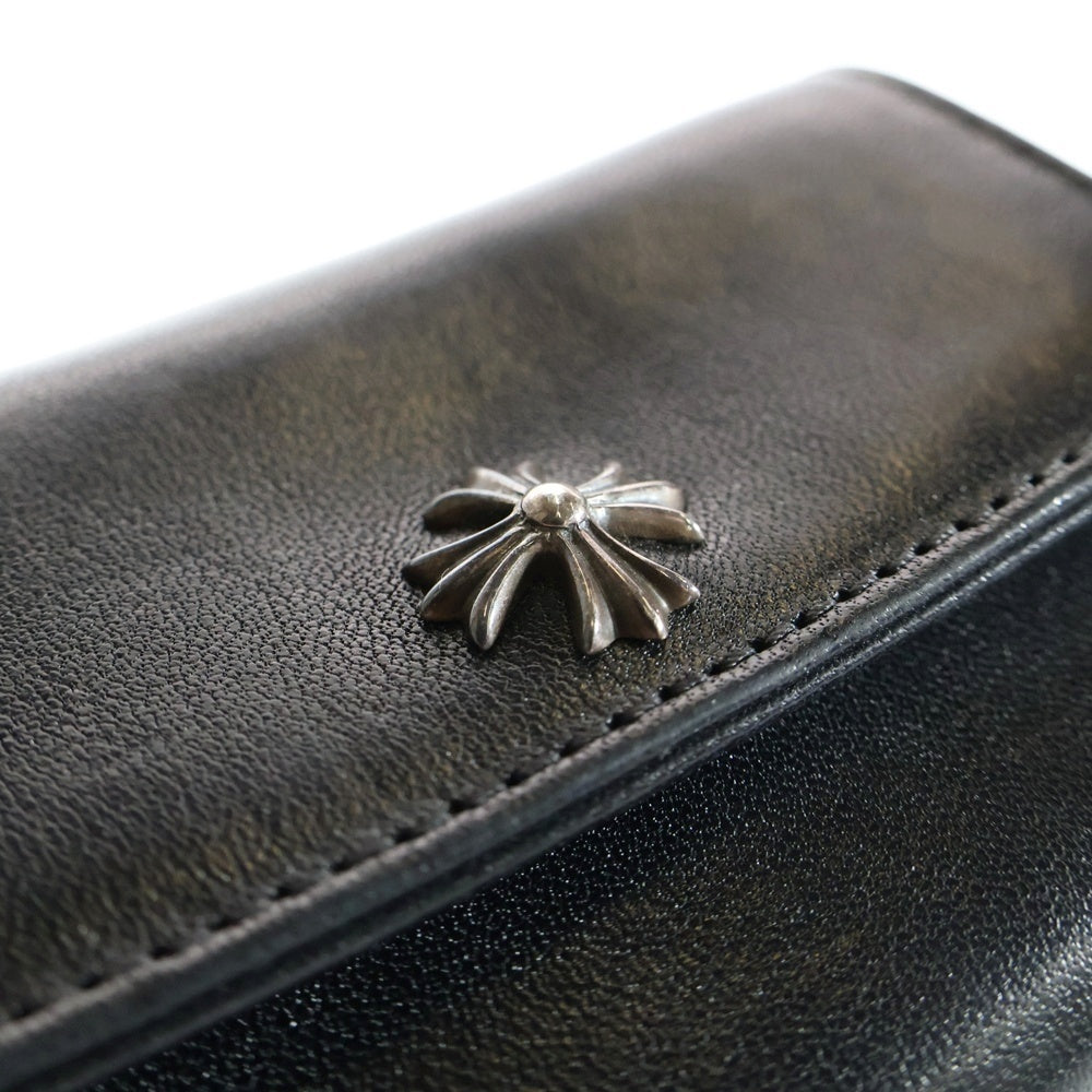 CHROME HEARTS(クロムハーツ) TINY WALLET タイニーレザーウォレット CHプラスボタン 財布 ブラック BCA372