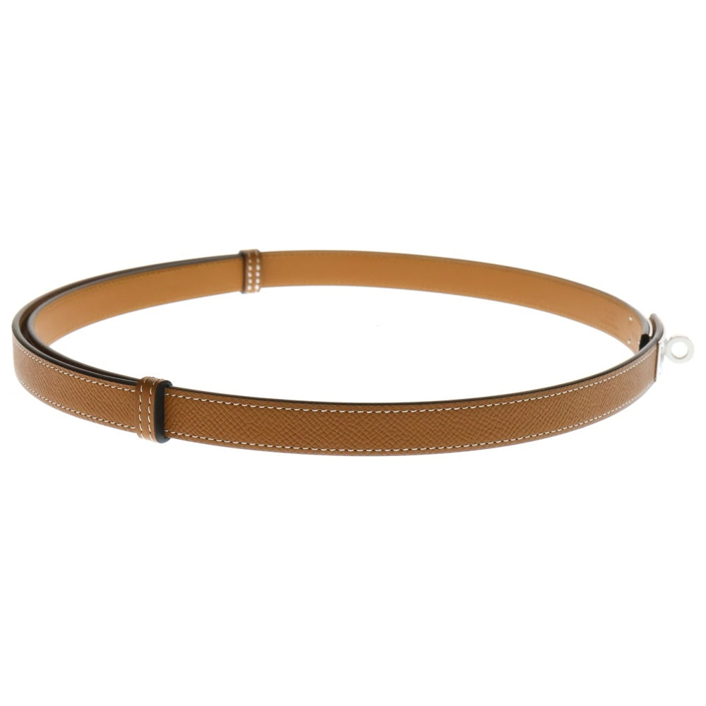 HERMES(エルメス) ケリー ベルト ブラウン レザー シルバー金具 W刻印