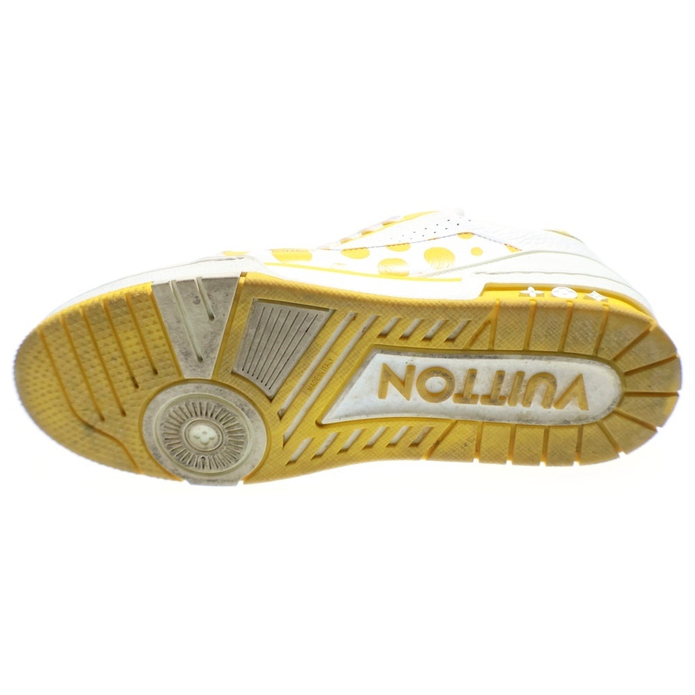 LOUIS VUITTON(ルイヴィトン) ×草間彌生 YK LVトレイルライン インフィニティドット レザー レースアップ ローカットシューズ スニーカー イエロー/ホワイト 1ABD20