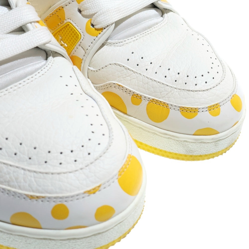 LOUIS VUITTON(ルイヴィトン) ×草間彌生 YK LVトレイルライン インフィニティドット レザー レースアップ ローカットシューズ スニーカー イエロー/ホワイト 1ABD20