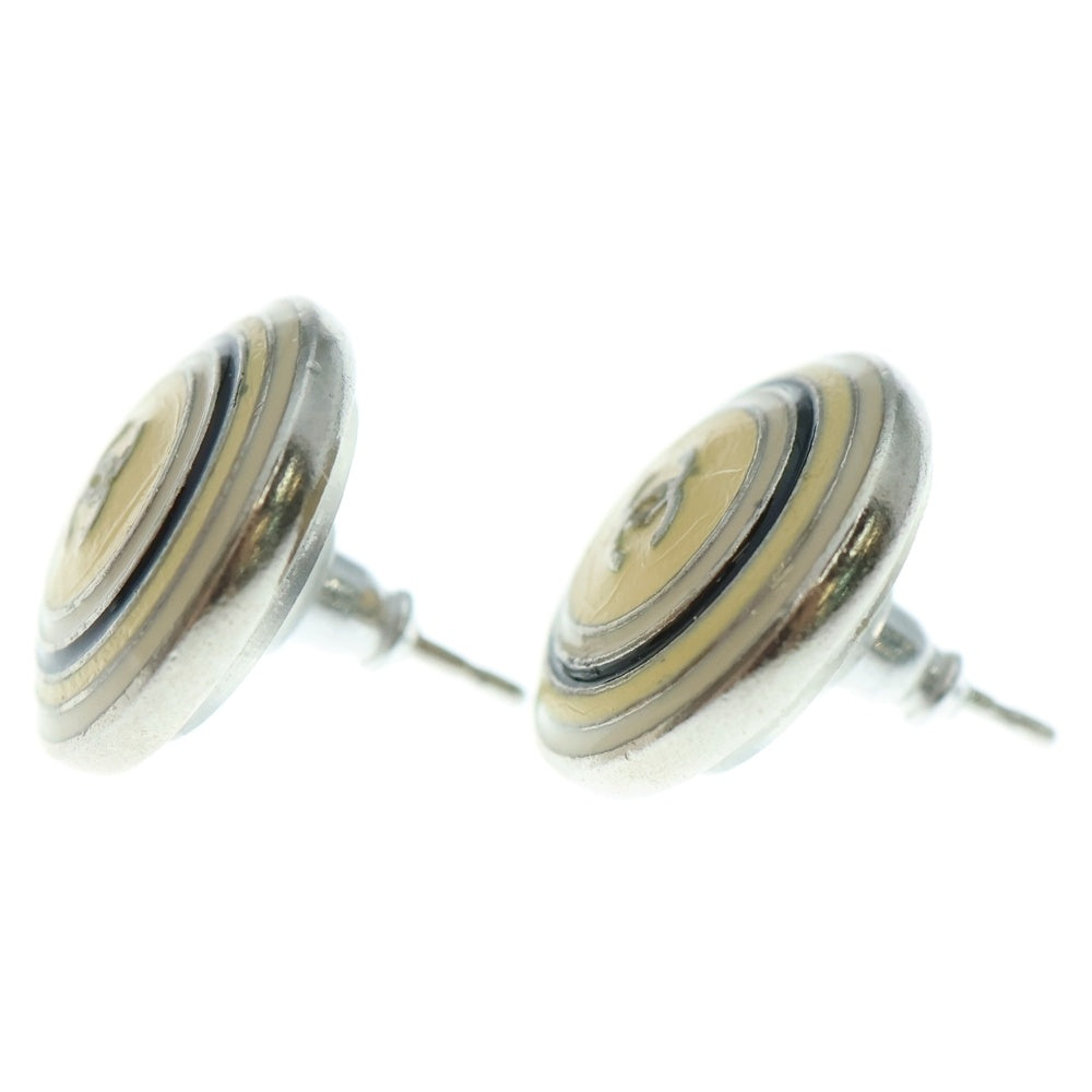 CHANEL(シャネル) ココマークラウンドピアス イヤーアクセサリー シルバー金具 ベージュ 07C