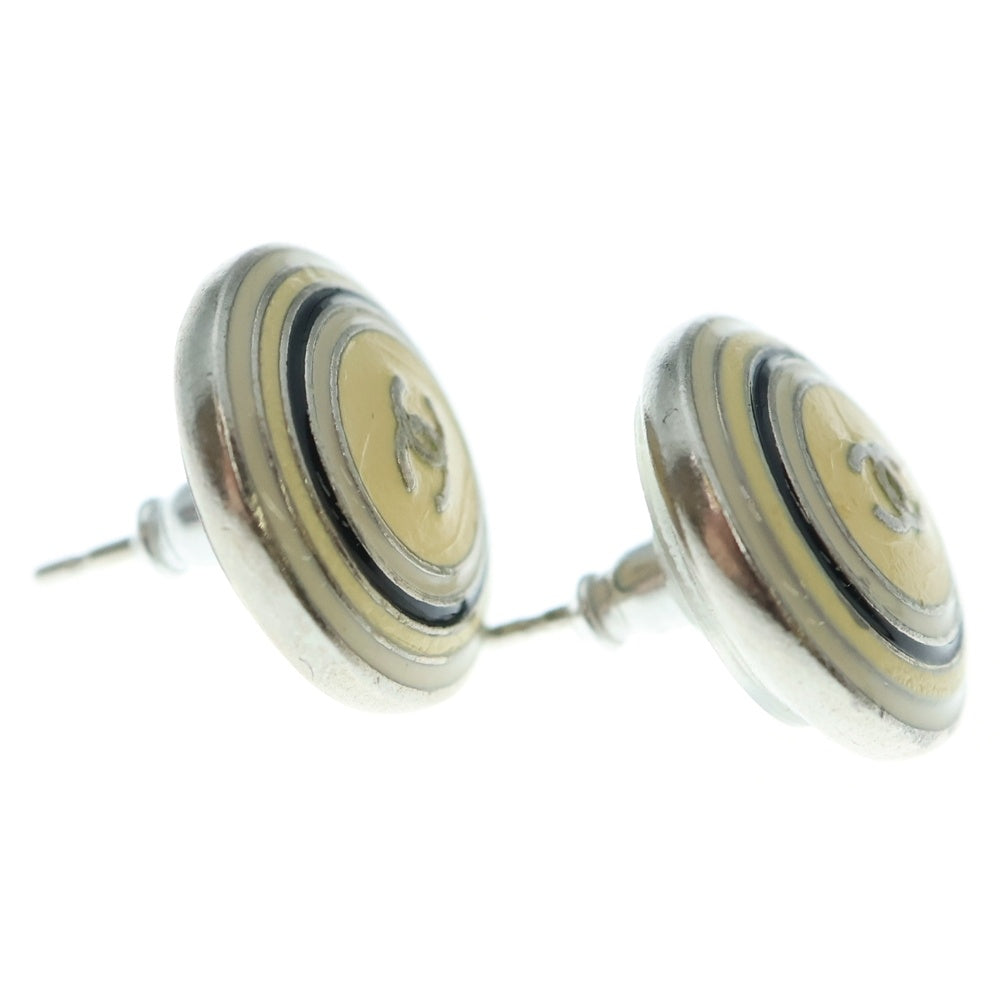 CHANEL(シャネル) ココマークラウンドピアス イヤーアクセサリー シルバー金具 ベージュ 07C