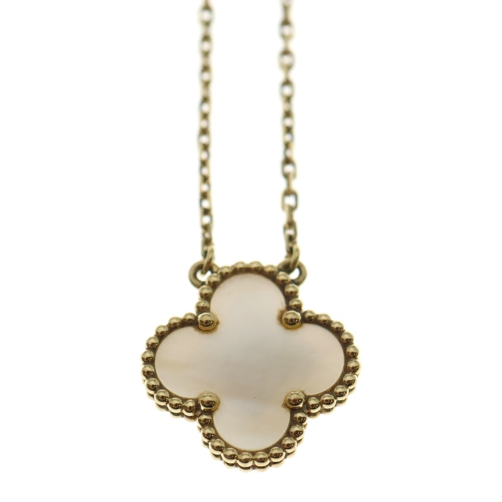 Van Cleef & Arpels(ヴァンクリーフアンドアーペル) ヴィンテージアルハンブラ マザーオブパール チェーンネックレス Au750YG イエローゴールド レディース VCARA45900