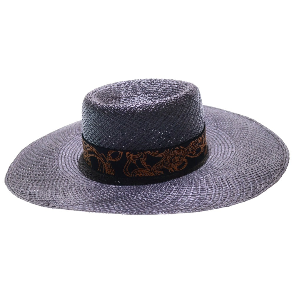 HERMES(エルメス) グラントゥラララ シルクリボン付き ストローハット 麦わら帽子 ブラック