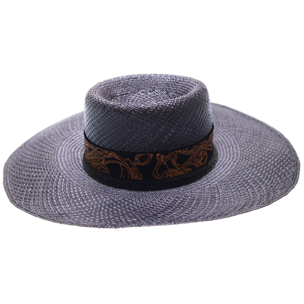 HERMES(エルメス) グラントゥラララ シルクリボン付き ストローハット 麦わら帽子 ブラック