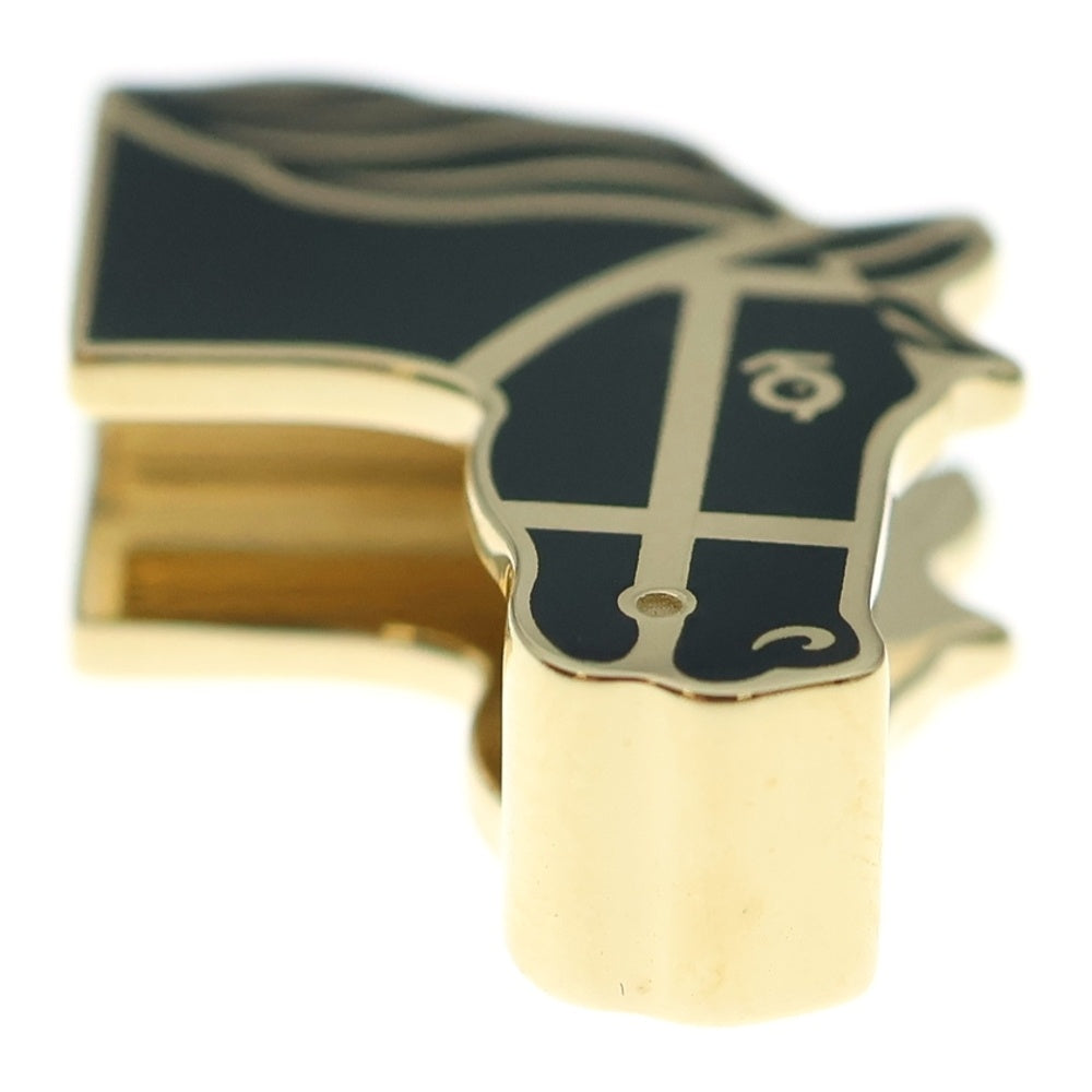 HERMES(エルメス) ホース ツイリーリング カドリージュ 馬 モチーフ スカーフリング ゴールド×ブラック