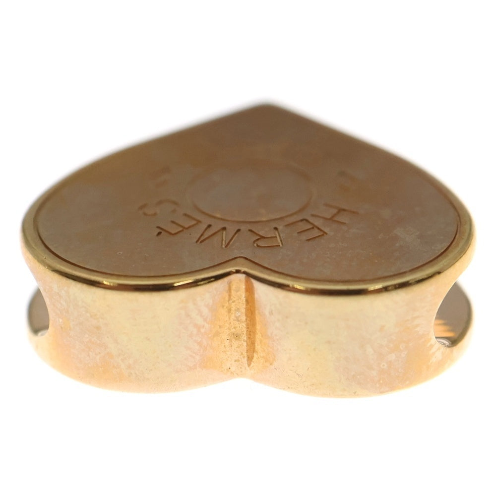 HERMES(エルメス) ミニクール ハートモチーフ ロゴ スカーフリング ツイリー ピンクゴールド