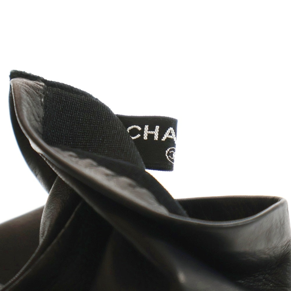 CHANEL(シャネル) ココマーク チェーン フィンガーレスグローブ レザーグローブ ブラック GP
