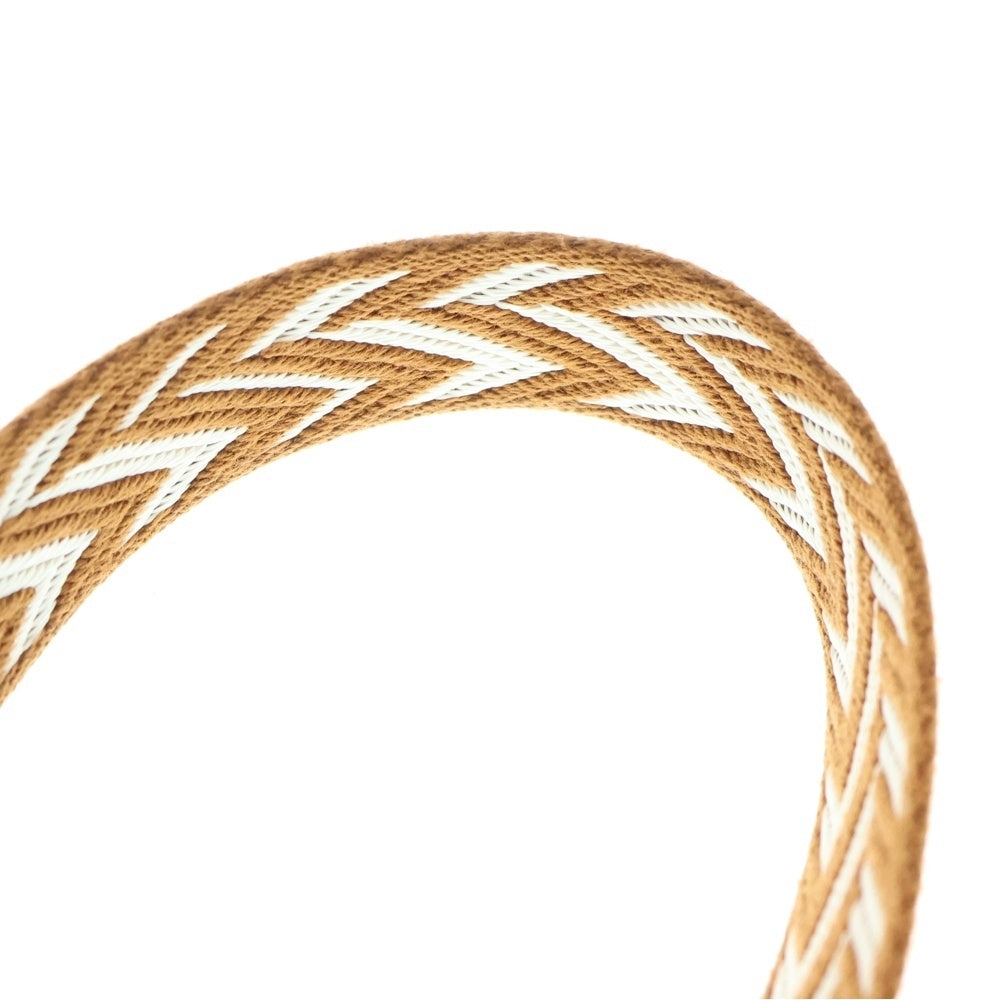 HERMES(エルメス) バンドリエール サングル ショルダーストラップ ジグザグ ホワイト×ブラウン スイフト×キャンバス シルバー金具