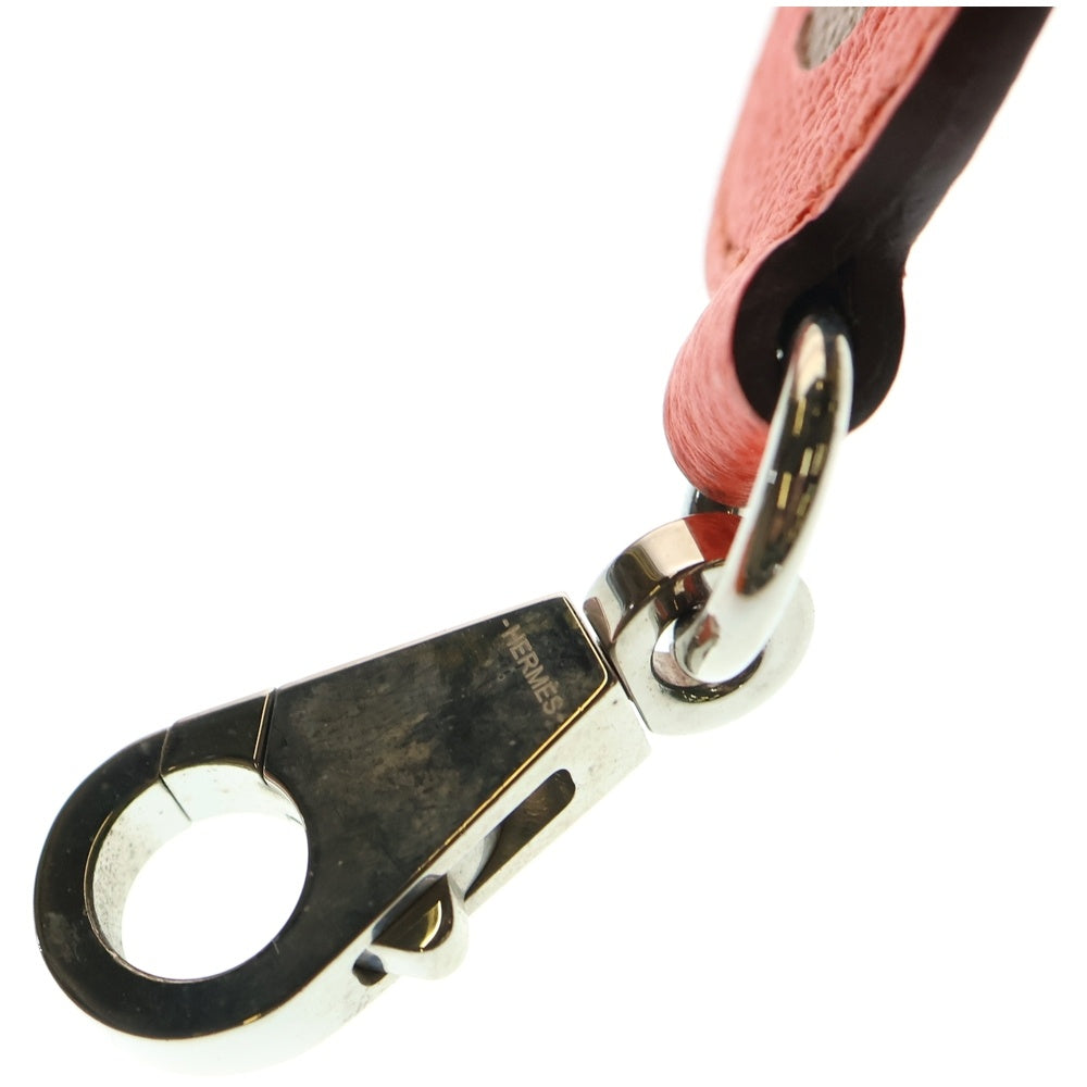 HERMES(エルメス) マイヨン シェーヌダンクル バンドリエール ショルダーストラップ エプソン ブラウン×レッド シルバー金具 Y刻印