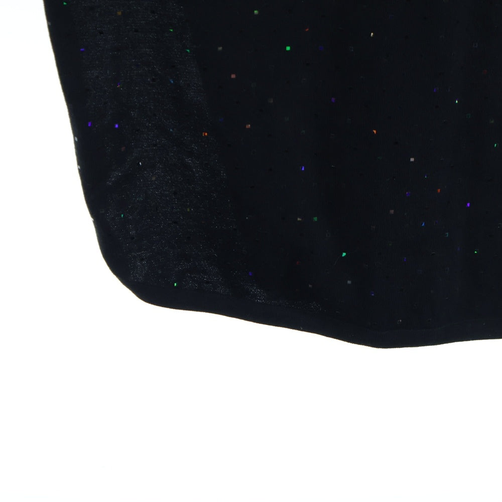 CHANEL(シャネル) ココマーク ロゴ ラメ クルーネック 半袖 ニット ロングワンピース ドレス ブラック レディース P70461K10042