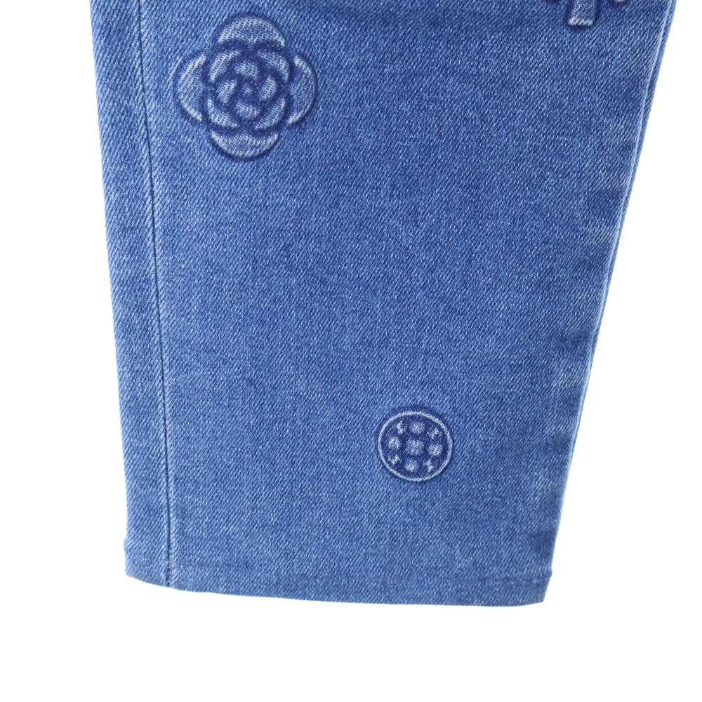 CHANEL(シャネル) ココマーク カメリア エンボス ストレッチ スリムスキニー デニムパンツ ジーンズ インディゴ レディース P70206V61785