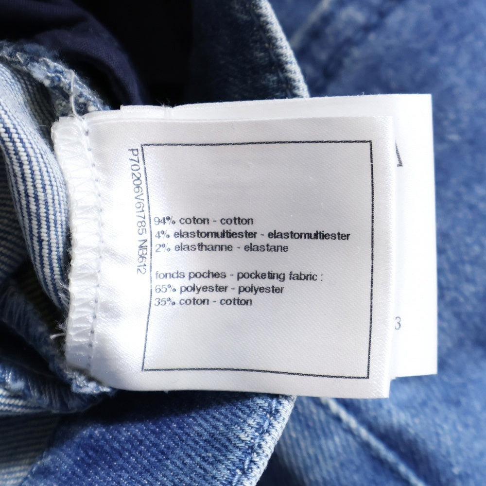 CHANEL(シャネル) ココマーク カメリア エンボス ストレッチ スリムスキニー デニムパンツ ジーンズ インディゴ レディース P70206V61785